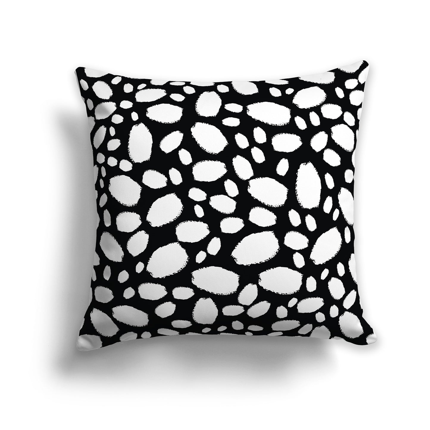 20 inch Square Throw Pillow with White Paint Dabs on Black