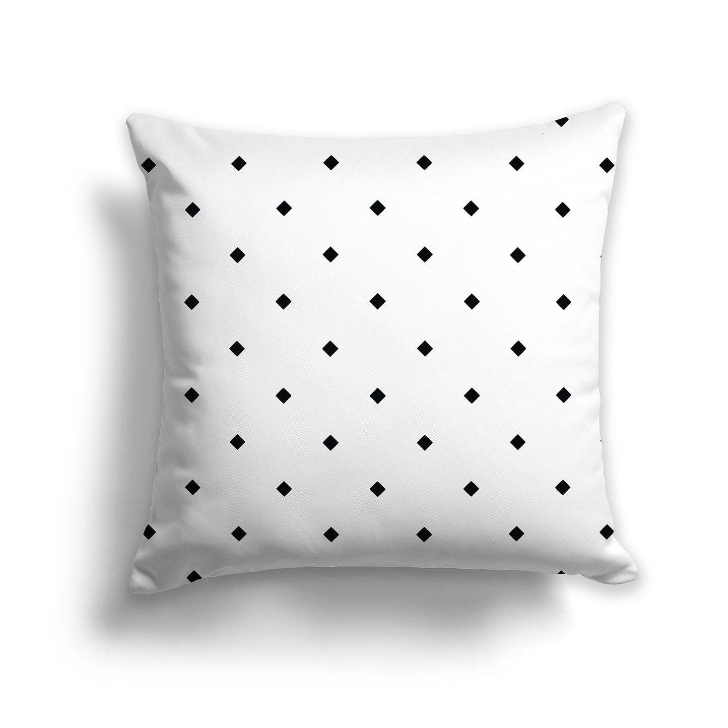16 inch Square Throw Pillow with Black Diamond Pattern on White