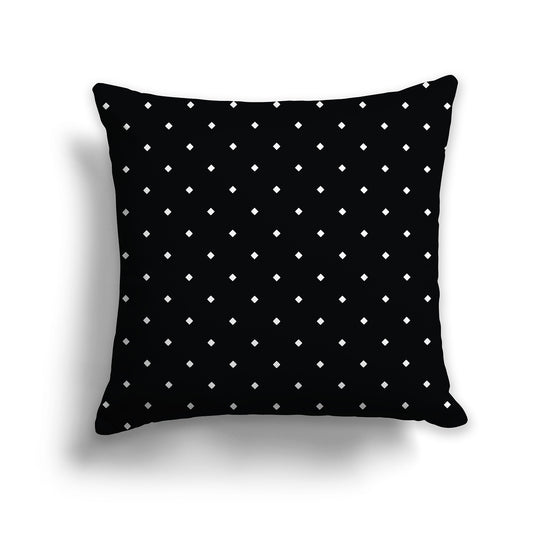 26 inch Square Throw Pillow with White Diamond Pattern on Black