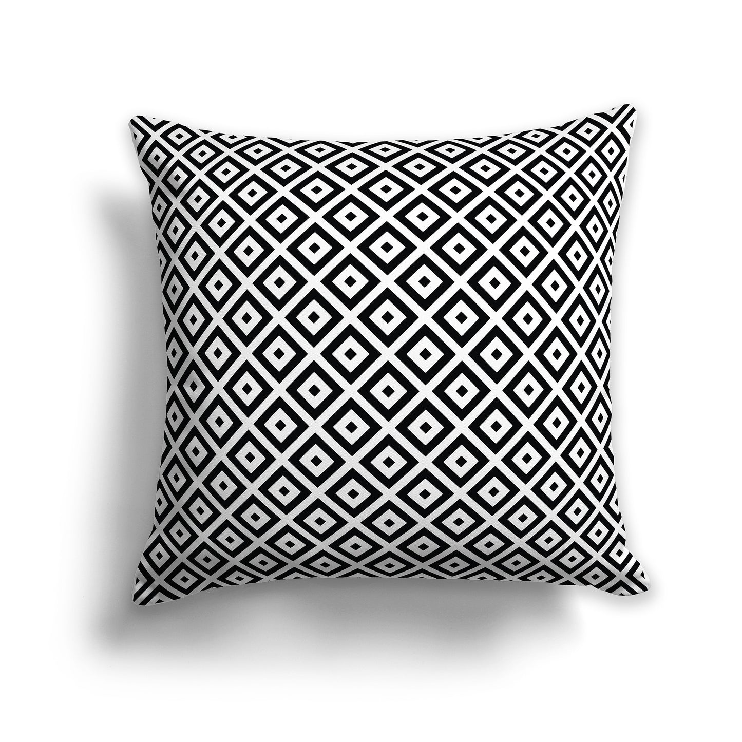 26 inch Square Throw Pillow with black and white radiating squares