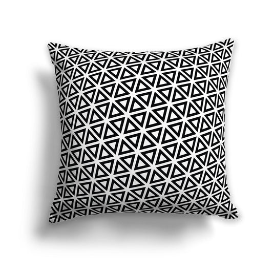 26 inch Square Throw Pillow with black triangles on white