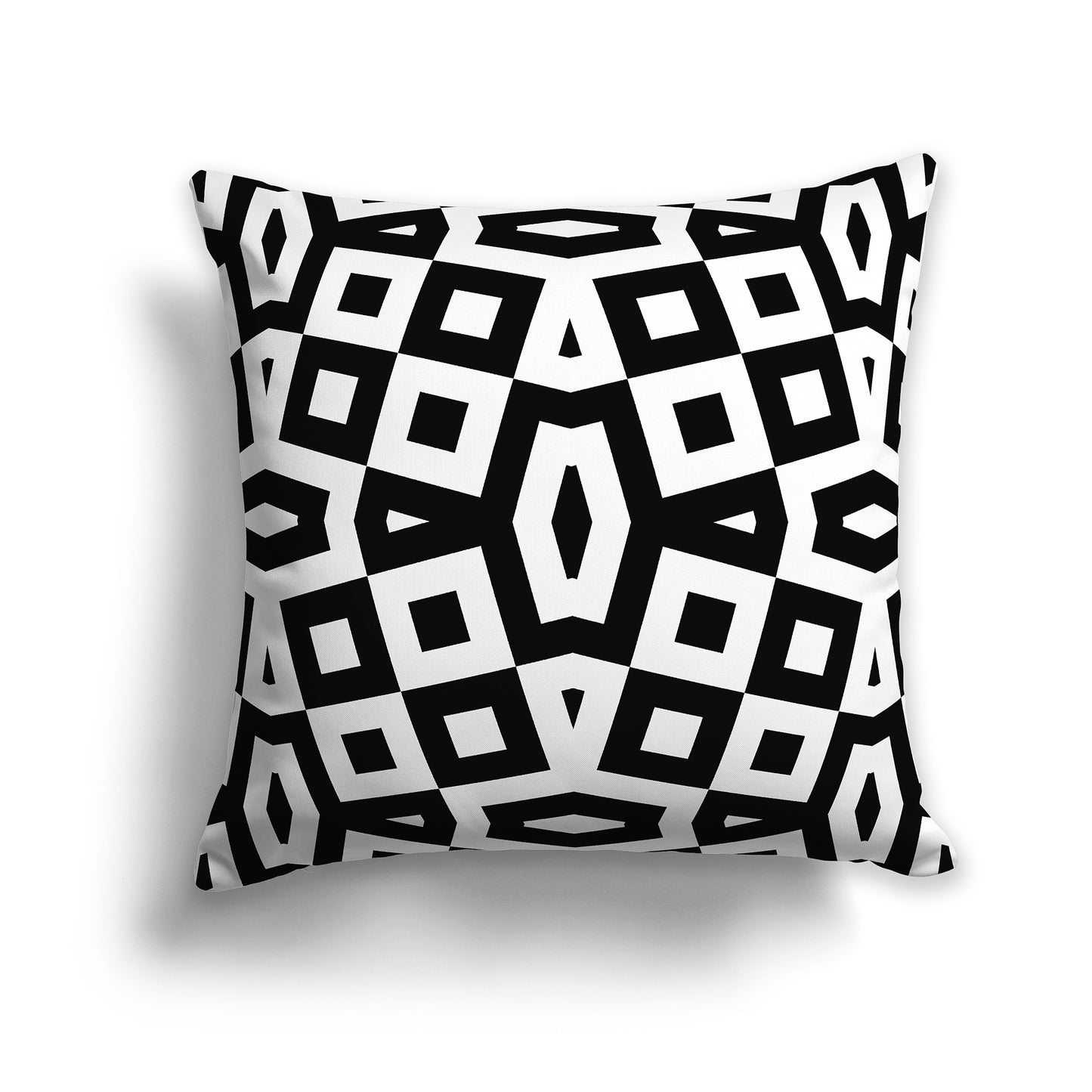 14 inch Square Throw Pillow with black and white geometric pattern