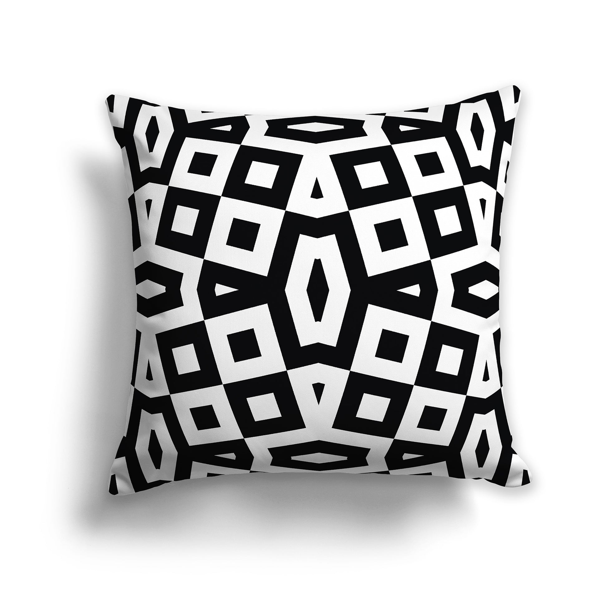 14 inch Square Throw Pillow with black and white geometric pattern