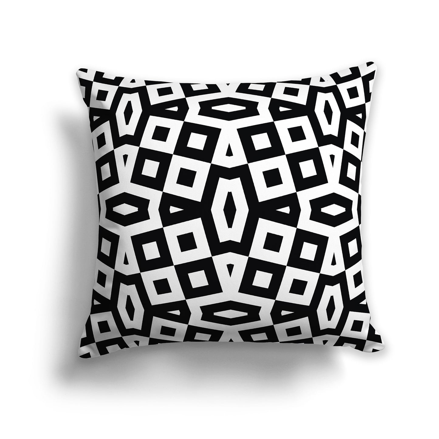 18 inch Square Throw Pillow with black and white geometric pattern