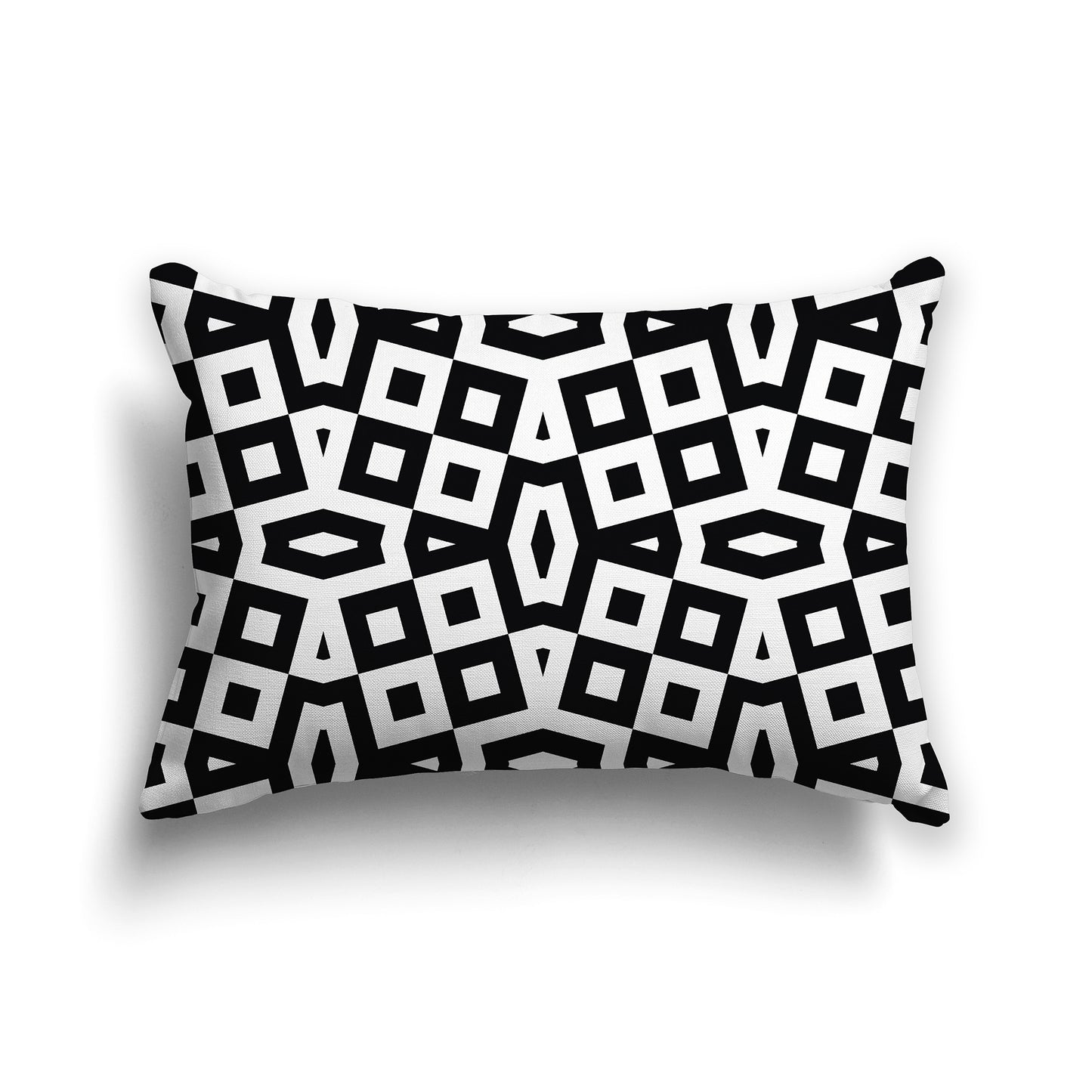 20x14 inch Lumbar Square Throw Pillow with black and white geometric pattern