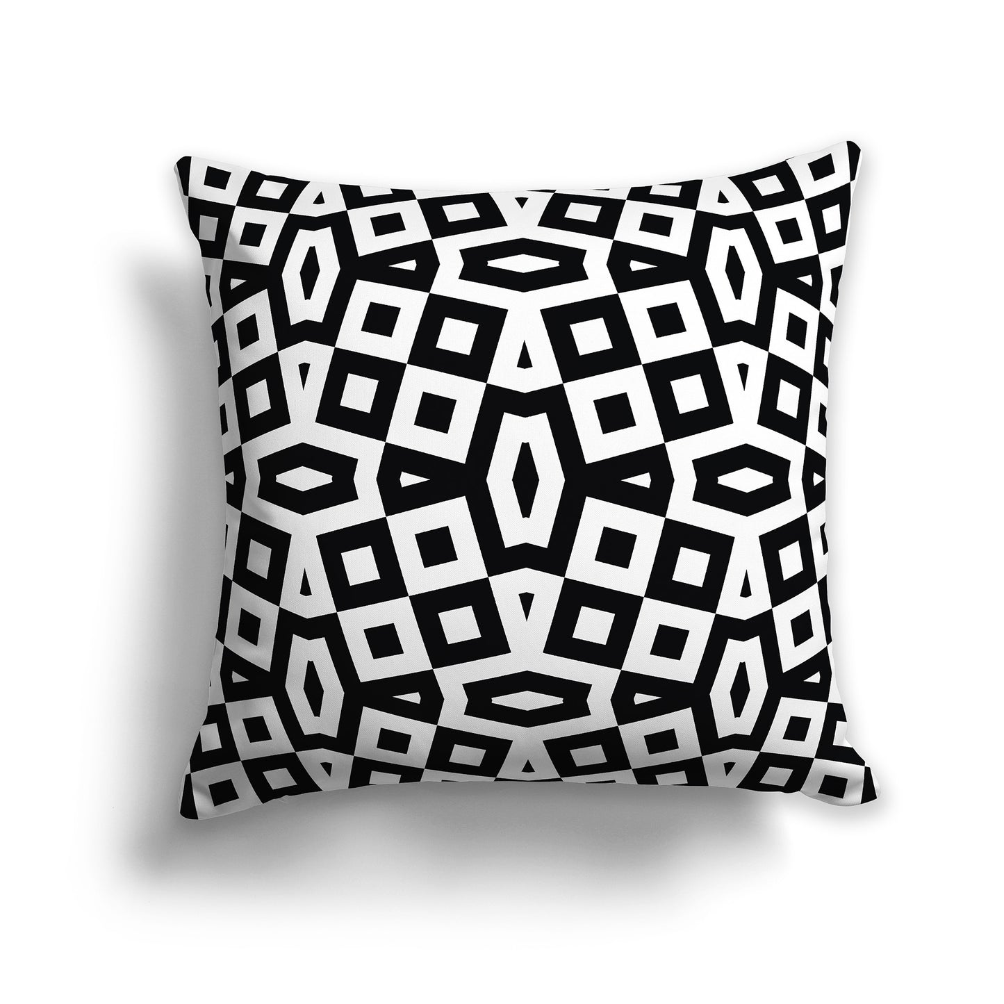 20 inch Square Throw Pillow with black and white geometric pattern