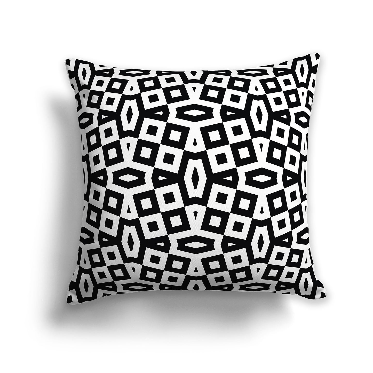 26 inch Square Throw Pillow with black and white geometric pattern