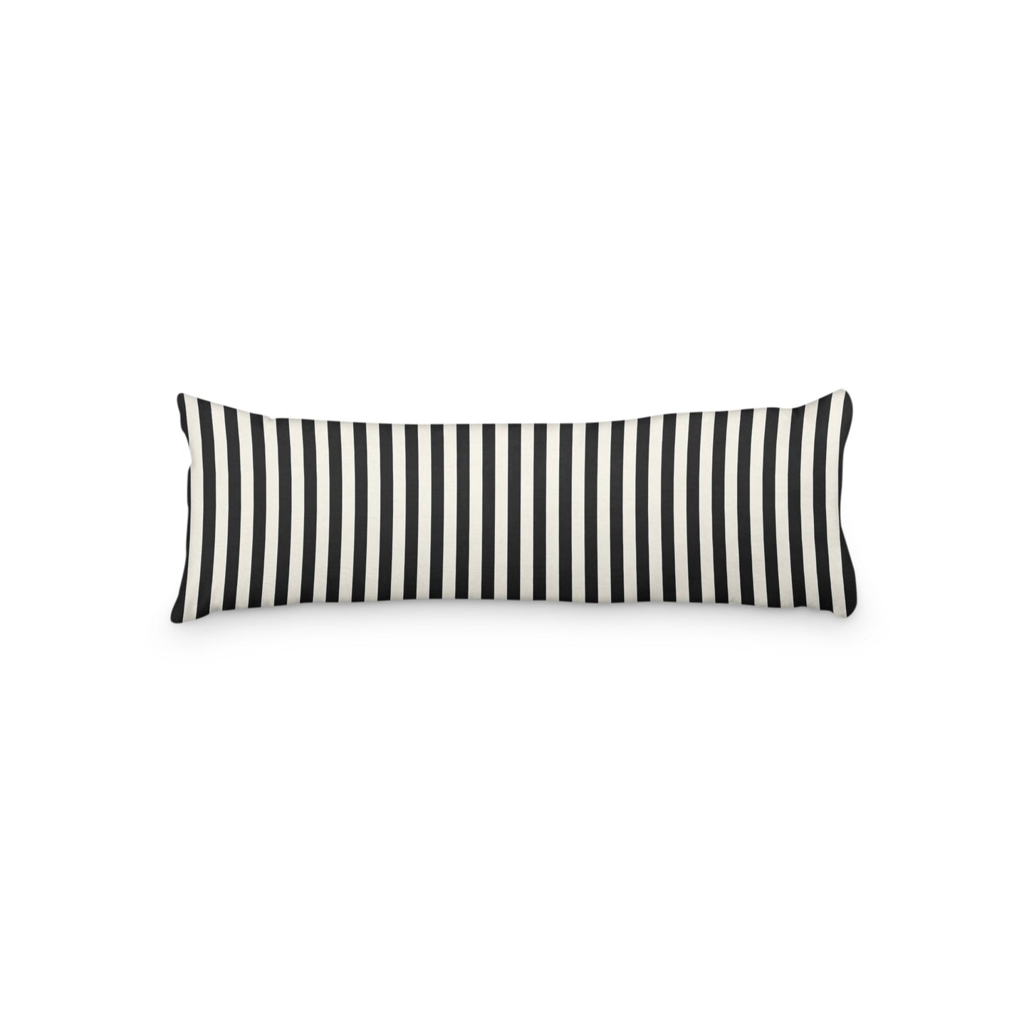 Pale Cream Microfiber Body Pillow with Black Bars, MFBP-1013-051,  20 x 54 inches
