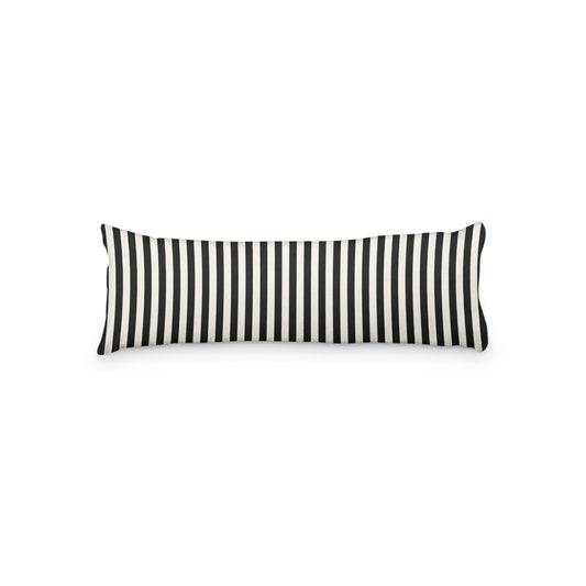 Pale Cream Microfiber Body Pillow with Black Bars, MFBP-1013-051,  20 x 54 inches