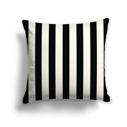 18x18 inch Throw Pillow with Black Bars on Pale Cream
