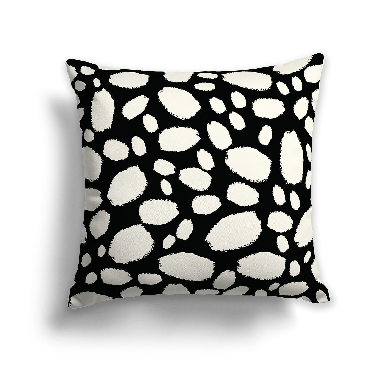 14x14 inch Throw Pillow with Pale Cream Pattern on Black