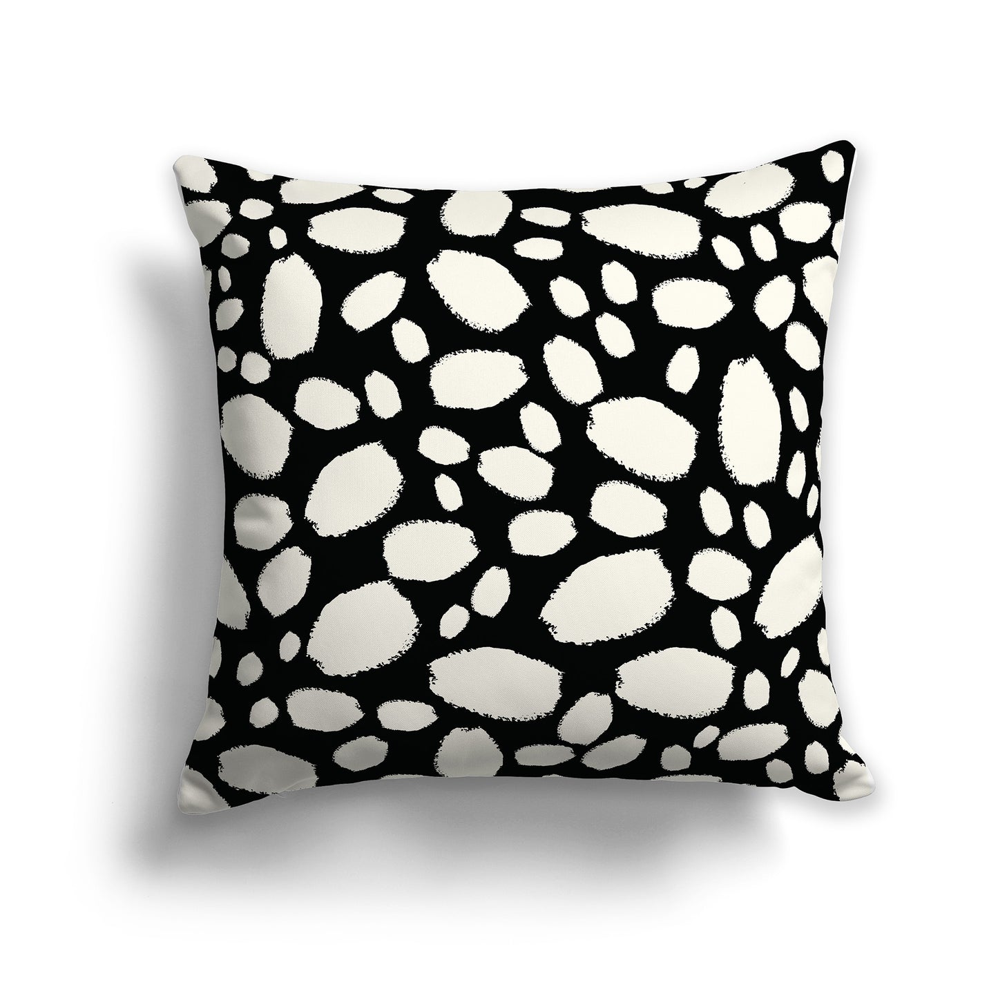 16x16 inch Throw Pillow with Pale Cream Pattern on Black