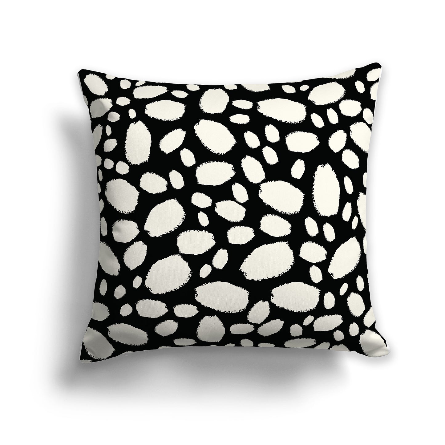 18x18 inch Throw Pillow with Pale Cream Pattern on Black