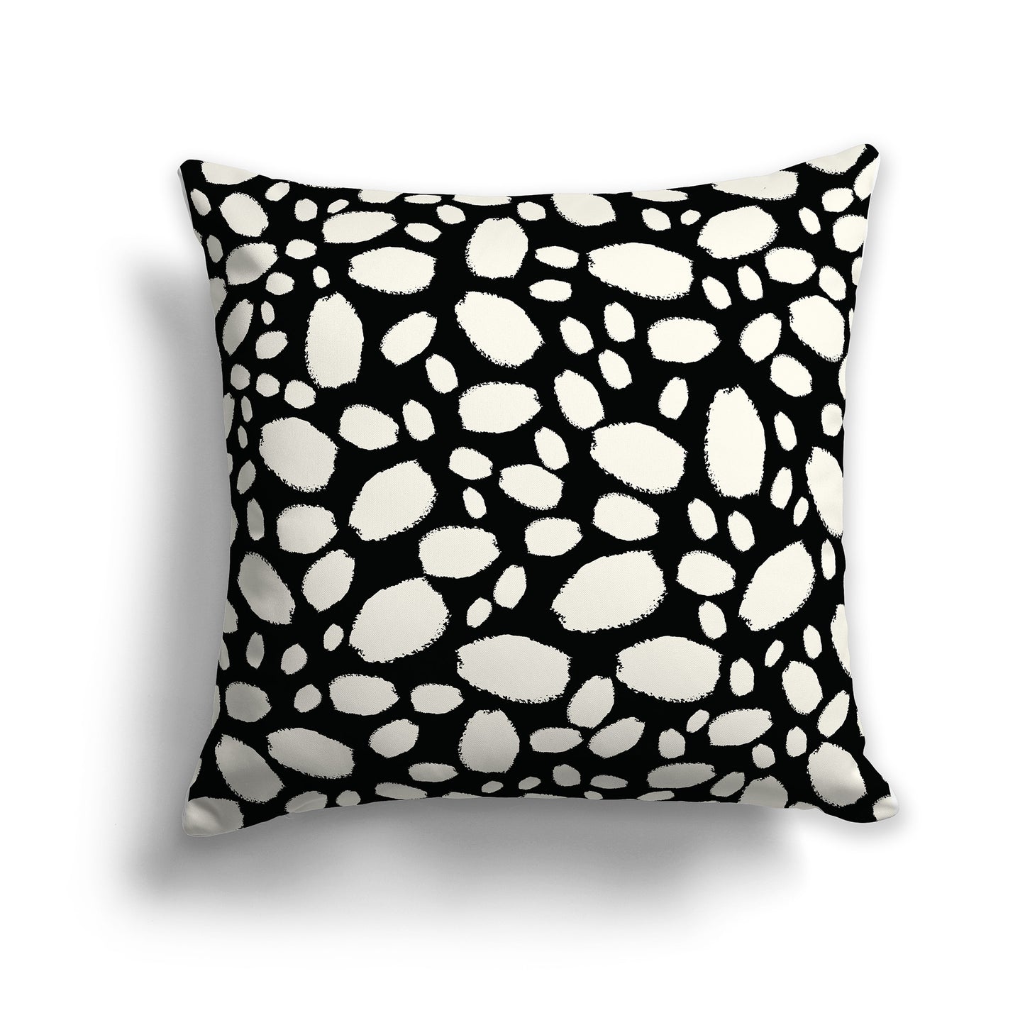 20x20 inch Throw Pillow with Pale Cream Pattern on Black