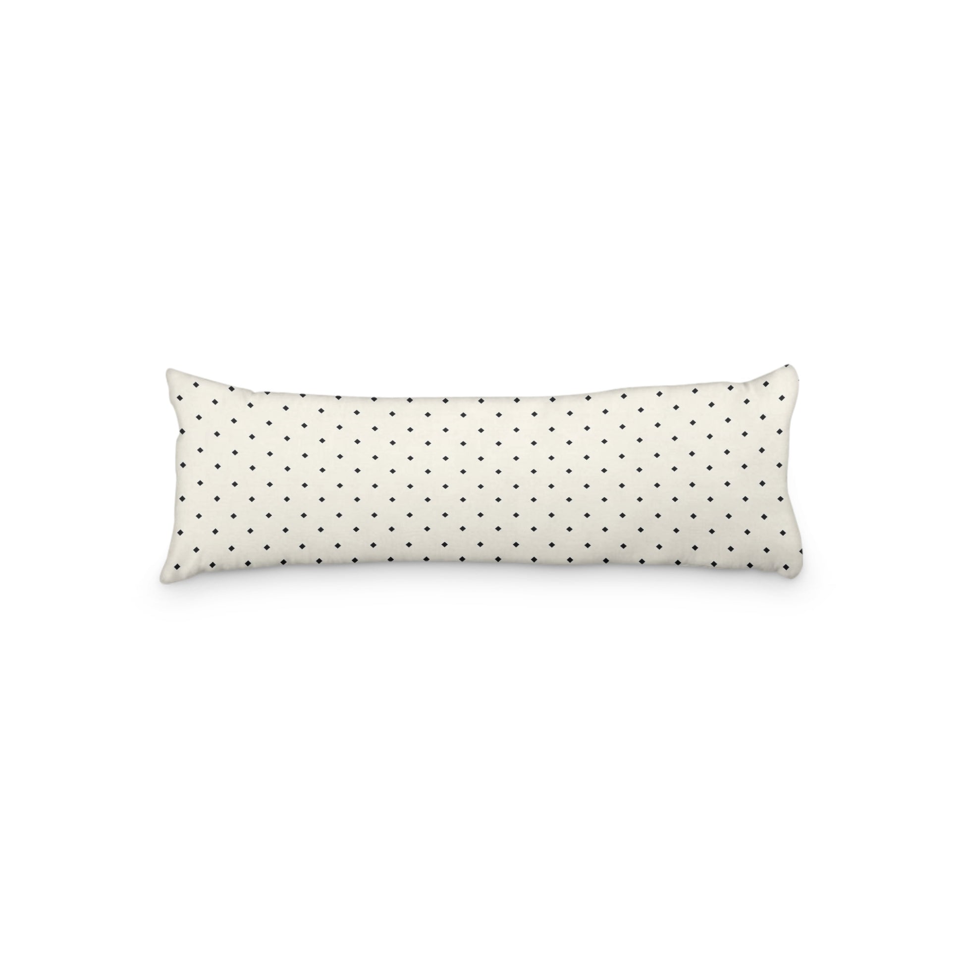 Pale Cream Microfiber Body Pillow with Black Diamonds, MFBP-1013-101,  20 x 54 inches