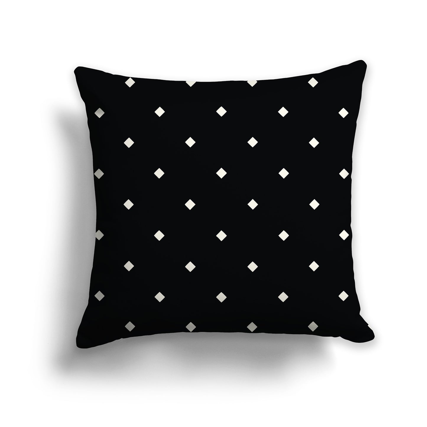 14x14 inch Throw Pillow with Pale Cream Pattern on Black