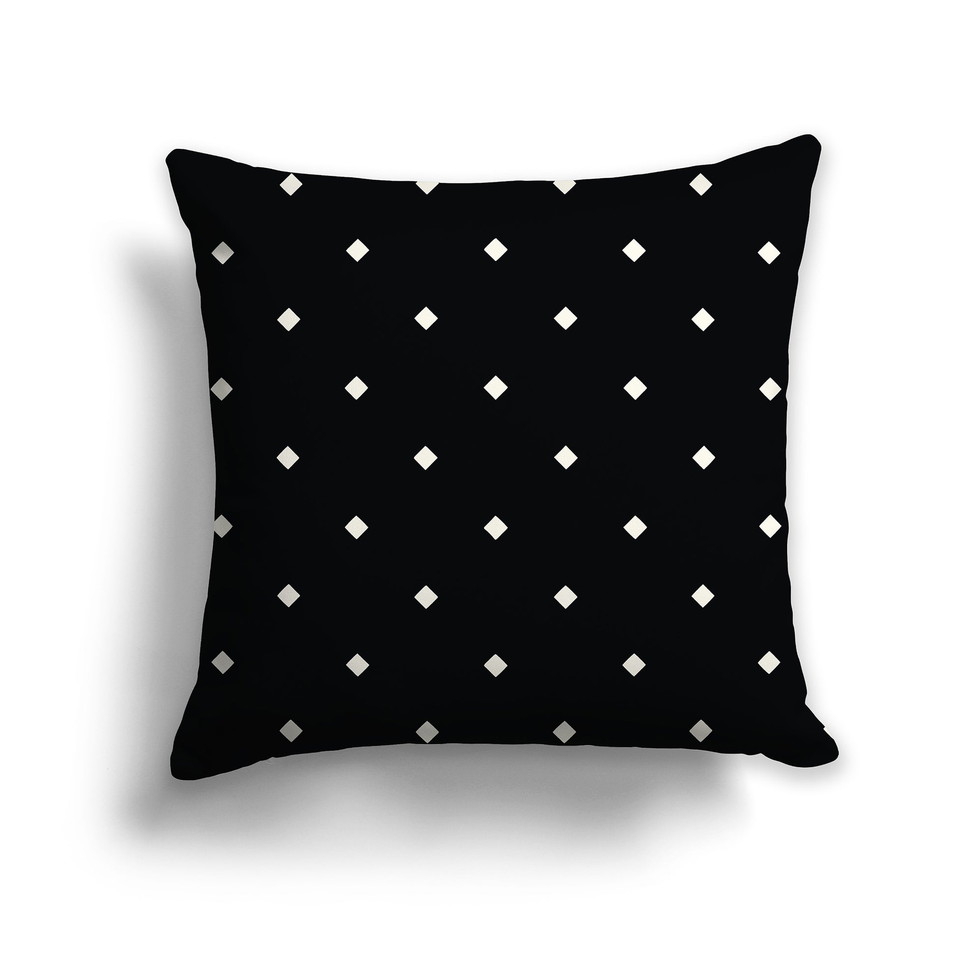 14x14 inch Throw Pillow with Pale Cream Pattern on Black