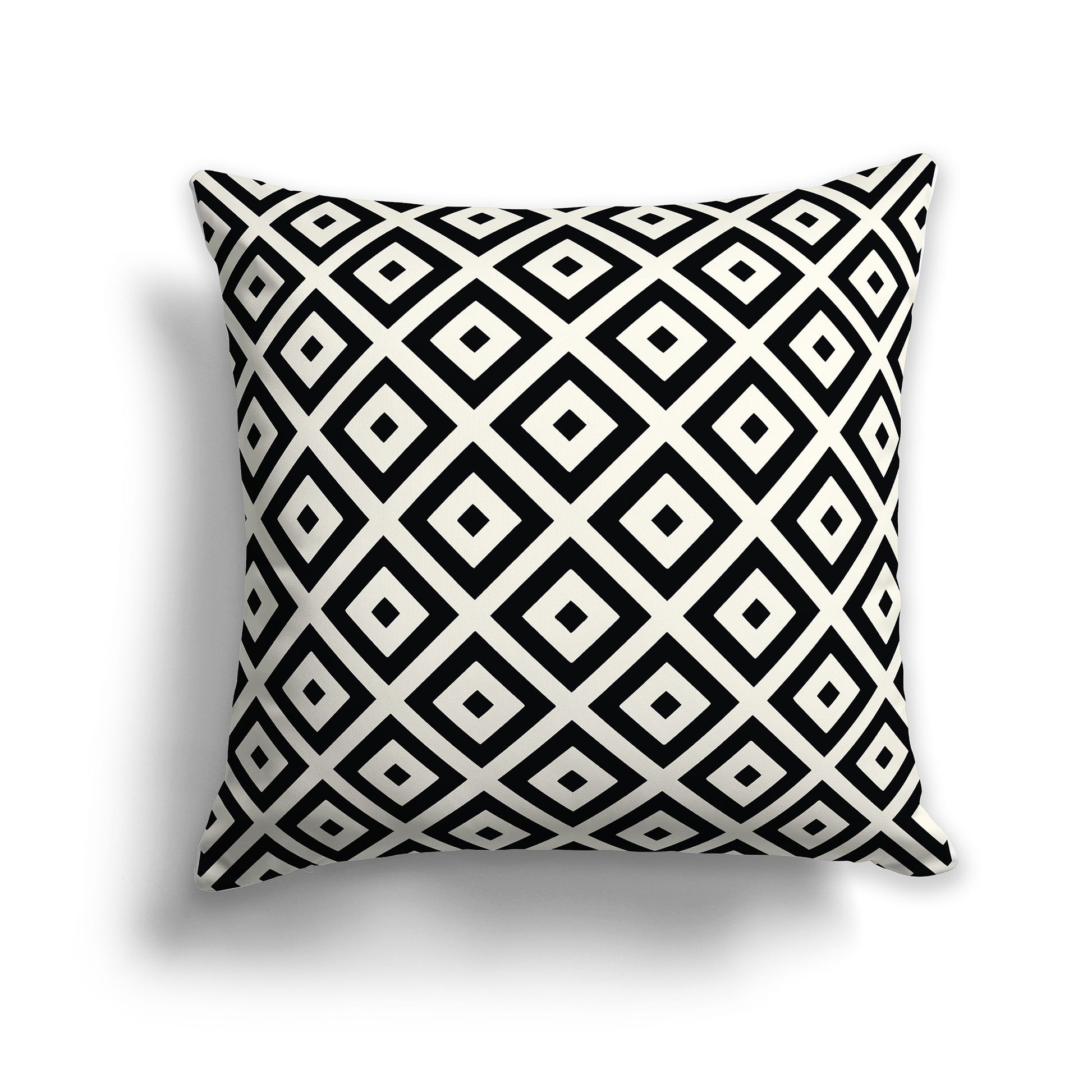 14x14 inch Throw Pillow with Pale Cream Pattern on Black