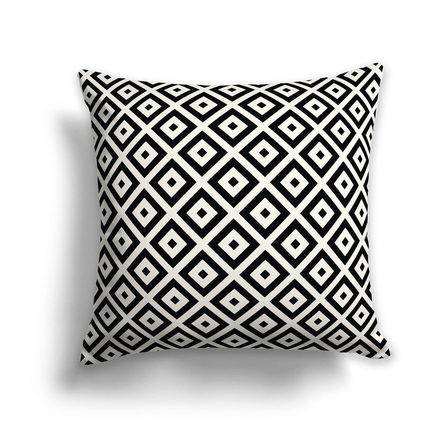 18x18 inch Throw Pillow with Pale Cream Pattern on Black