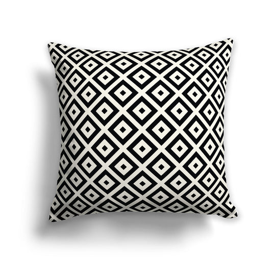 18x18 inch Throw Pillow with Pale Cream Pattern on Black