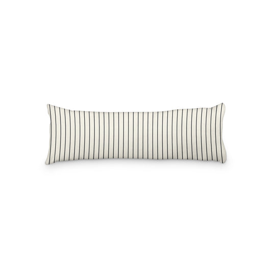Pale Cream Microfiber Body Pillow with Fine Black Stripes, MFBP-1013-151,  20 x 54 inches