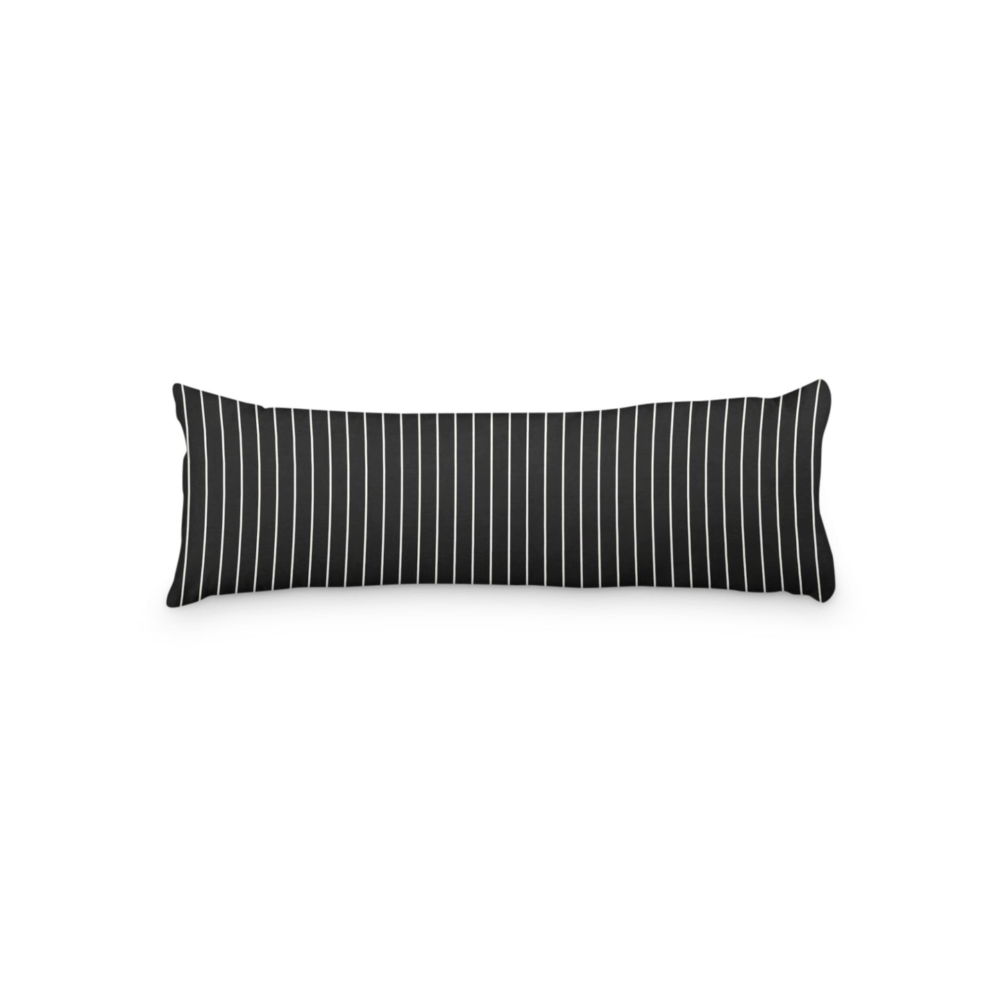 Black Microfiber Body Pillow with Fine Pale Cream Stripes, MFBP-1013-152,  20 x 54 inches