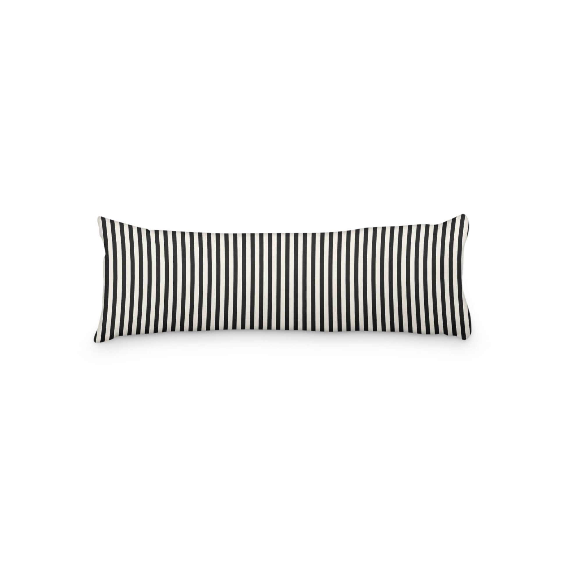 Pale Cream Microfiber Body Pillow with Thin Black Bars, MFBP-1013-241,  20 x 54 inches