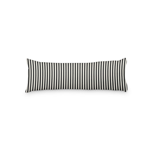 Pale Cream Microfiber Body Pillow with Thin Black Bars, MFBP-1013-241,  20 x 54 inches