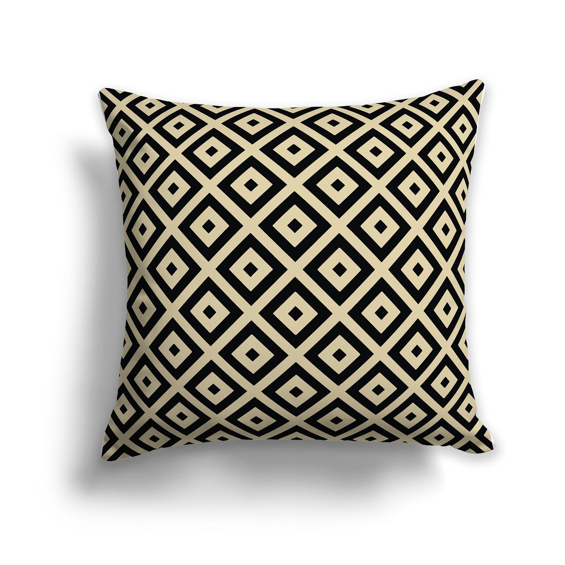 16x16 inch Throw Pillow with Desert Sand Pattern on Black