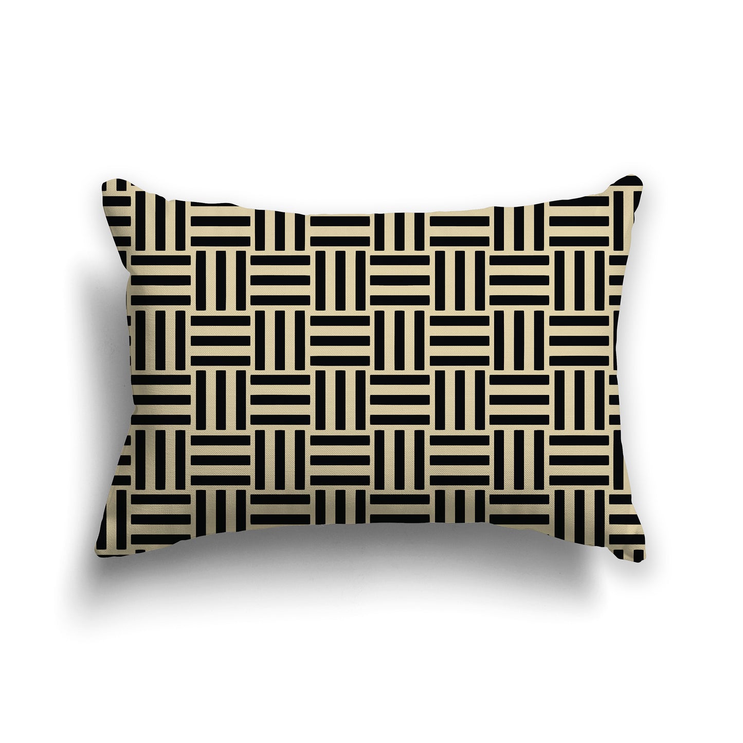 20x14 inch Throw Pillow with Black Pattern on Desert Sand