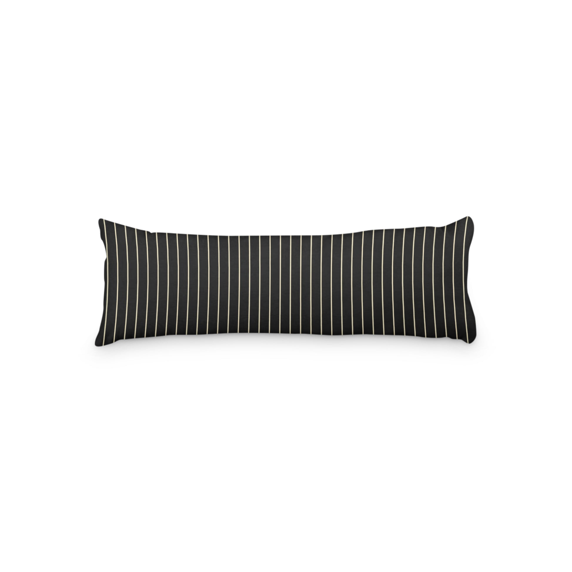 Black Microfiber Body Pillow with Fine Tan Stripes, MFBP-1014-152,  20 x 54 inches