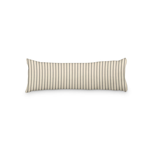 Beige Microfiber Body Pillow with Fine Black Stripes, MFBP-1015-151,  20 x 54 inches