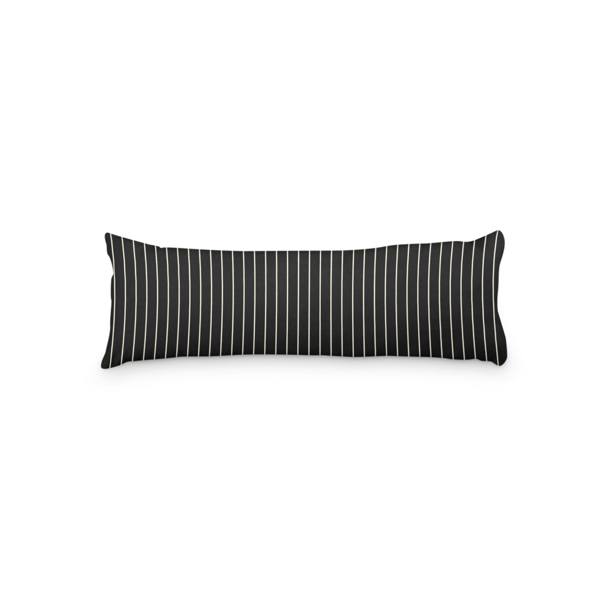 Black Microfiber Body Pillow with Fine Beige Stripes, MFBP-1015-152,  20 x 54 inches