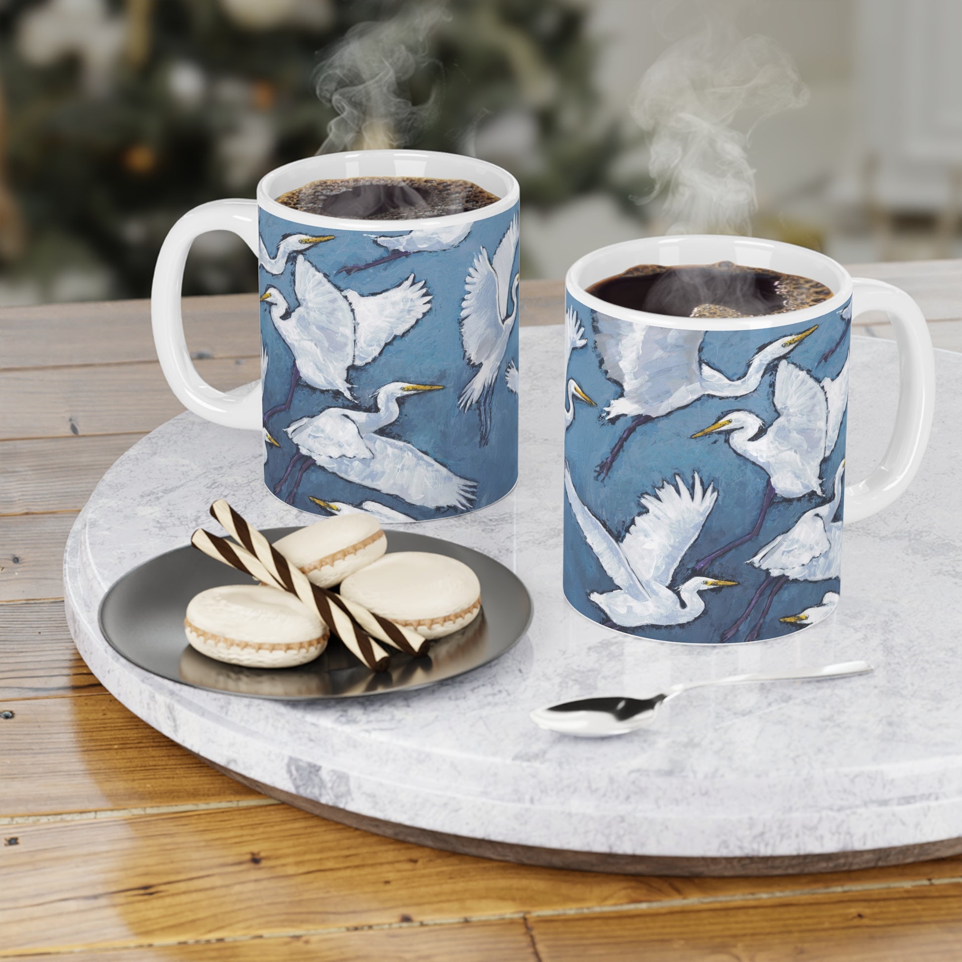 White Herons Fine Art 11oz Ceramic Mug