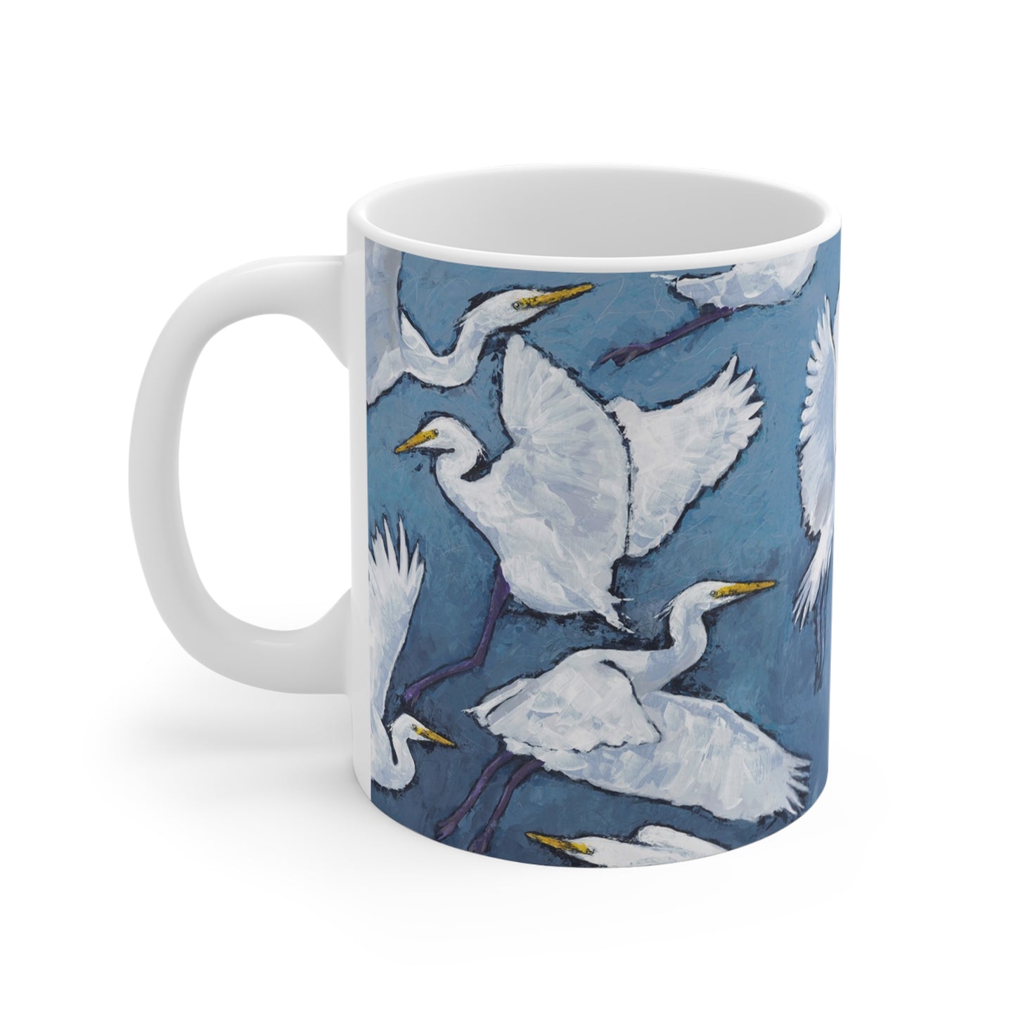 White Herons Fine Art 11oz Ceramic Mug