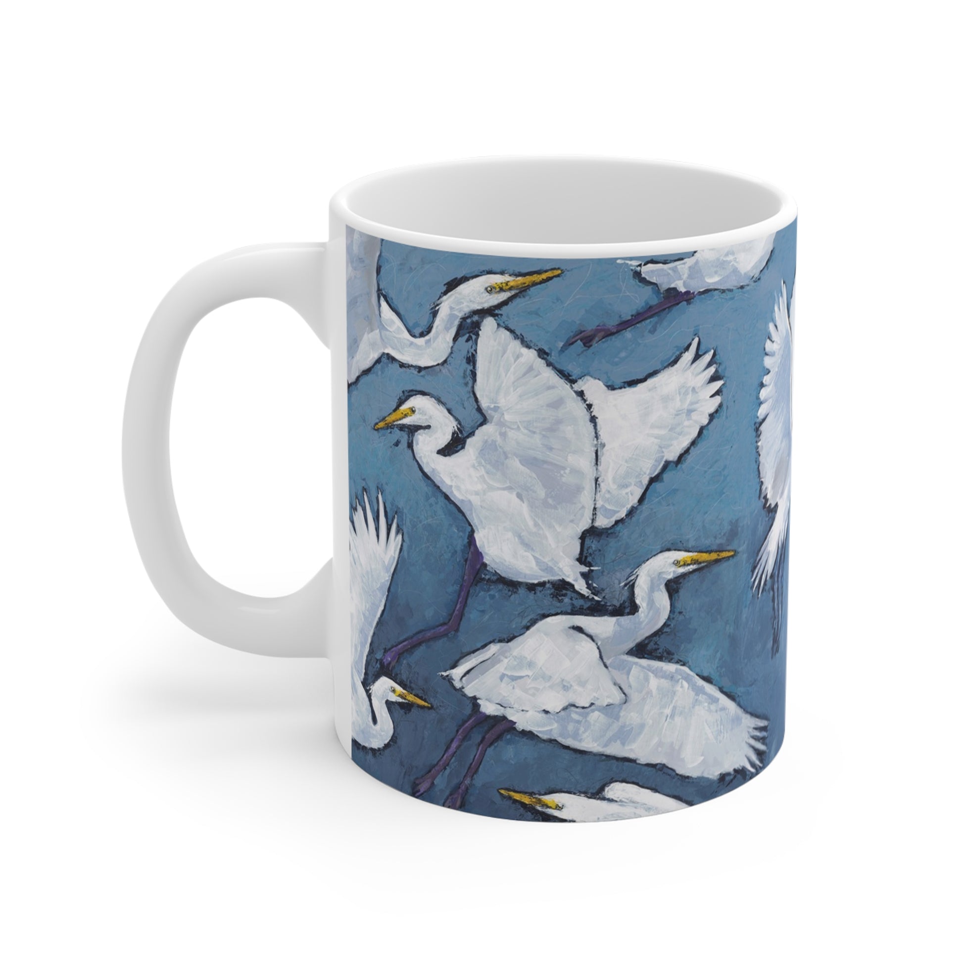 White Herons Fine Art 11oz Ceramic Mug
