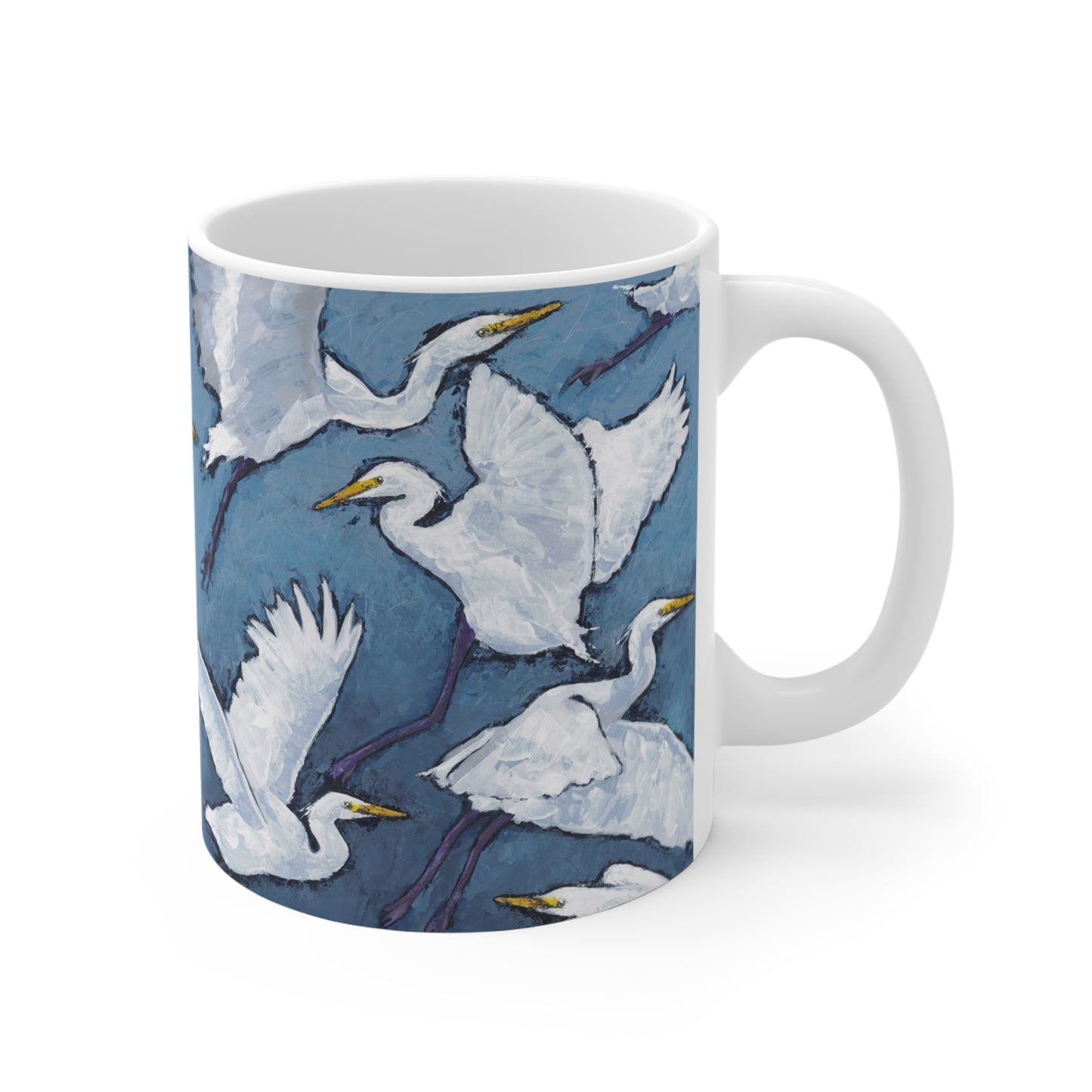 White Herons Fine Art 11oz Ceramic Mug