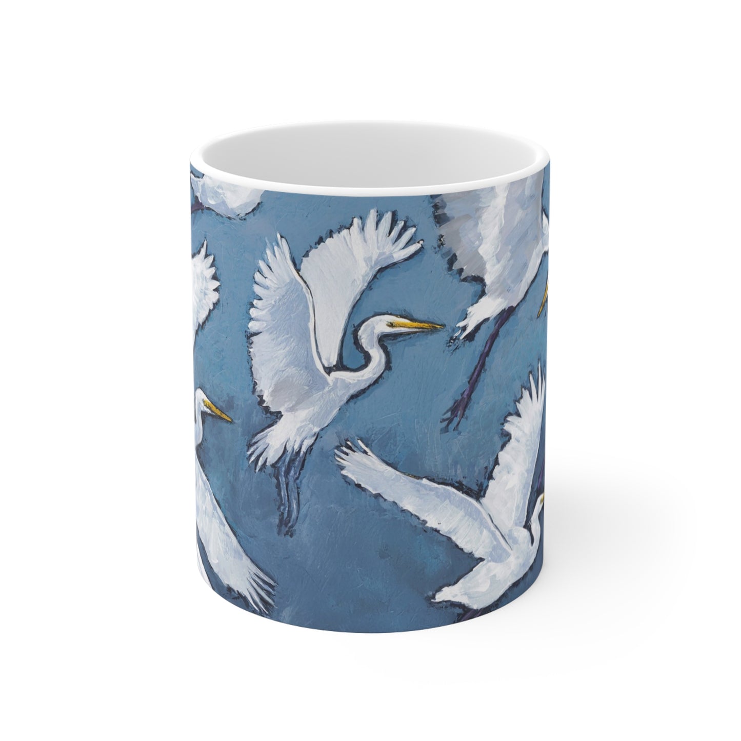White Herons Fine Art 11oz Ceramic Mug