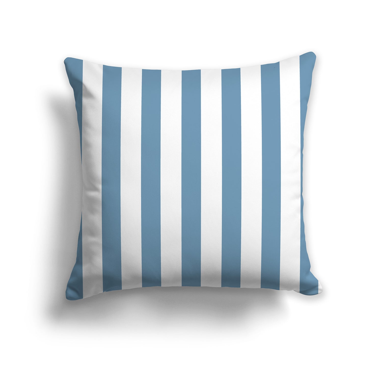 18x18 inch Throw Pillow with Medium-blue Bars on Front