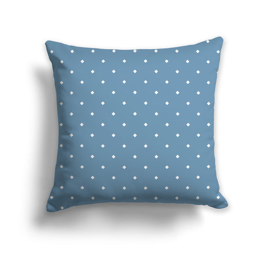 26x26 inch Throw Pillow with White Diamond Pattern on Blue