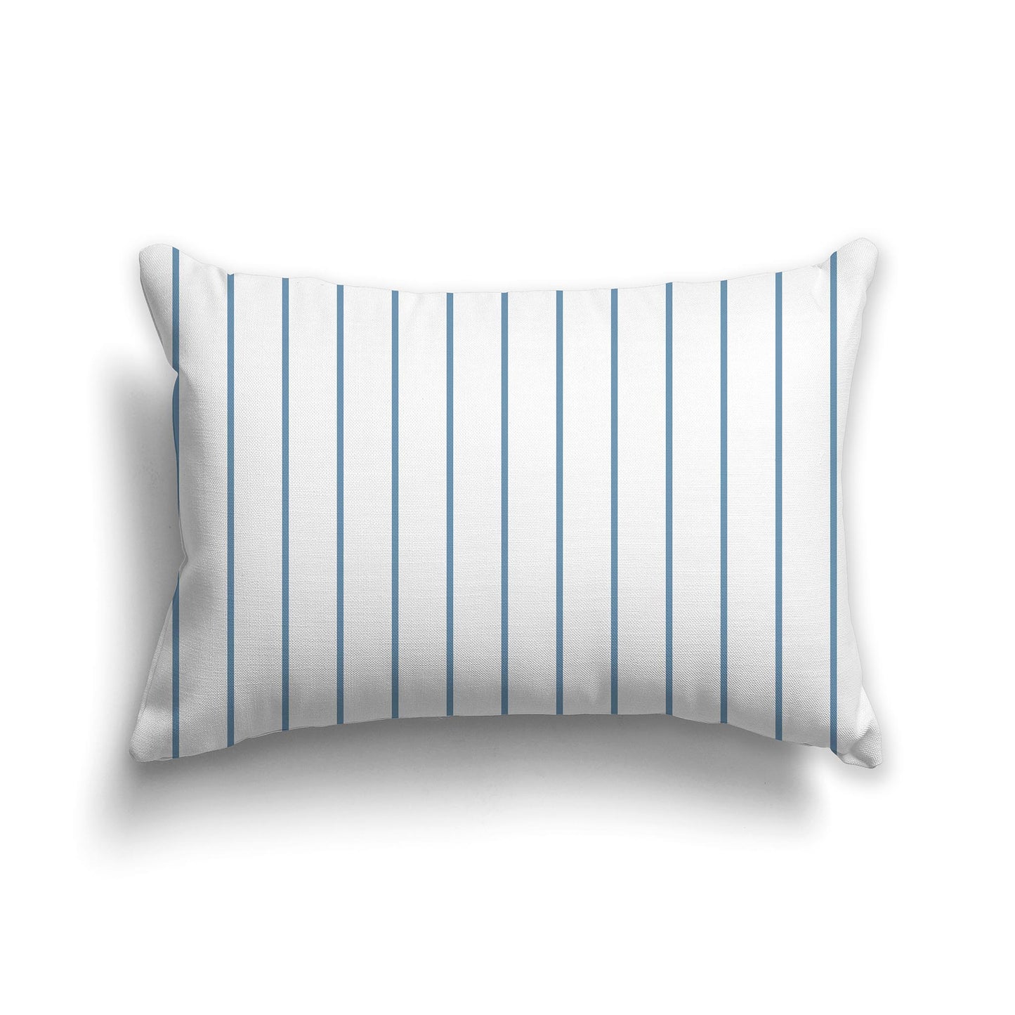 20x14 inch Throw Pillow with Fine Blue Vertical Stripes on White