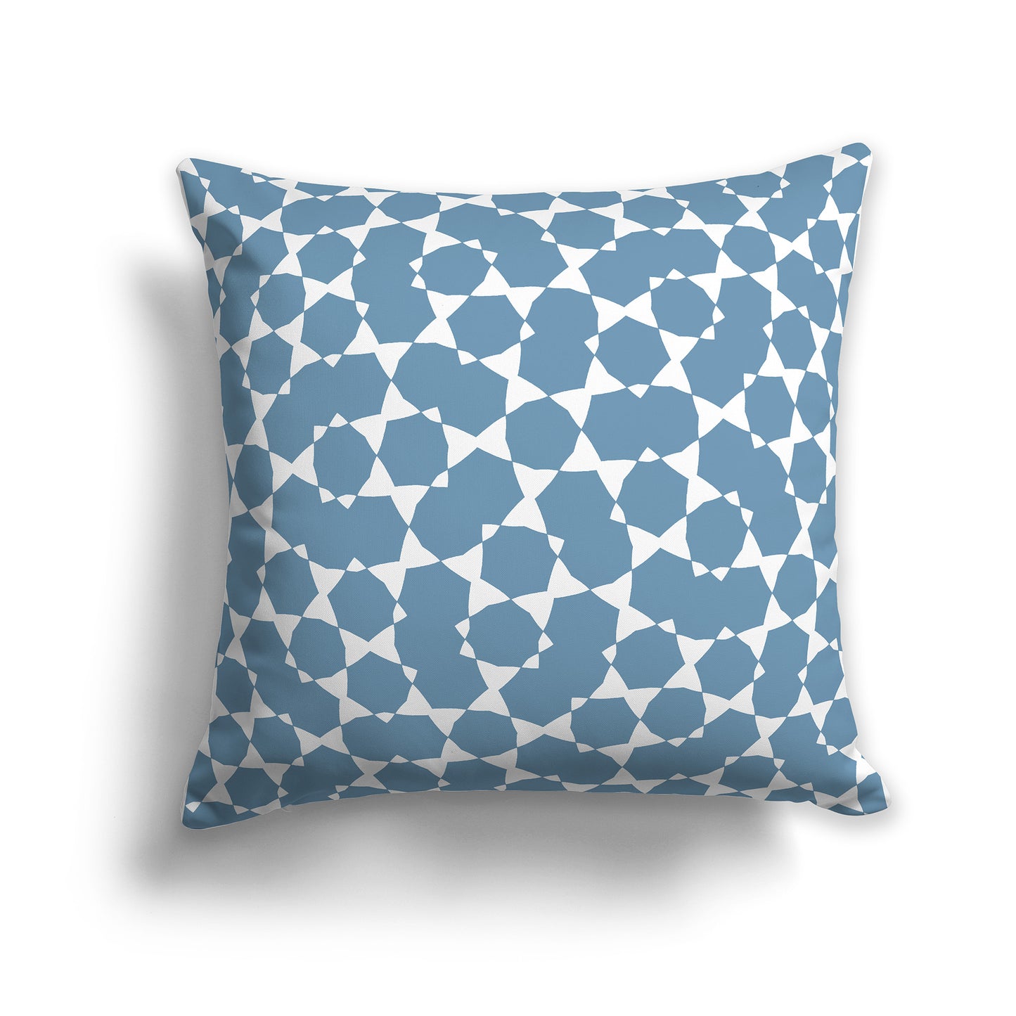 14x14 inch Throw Pillow with White Pattern on Blue