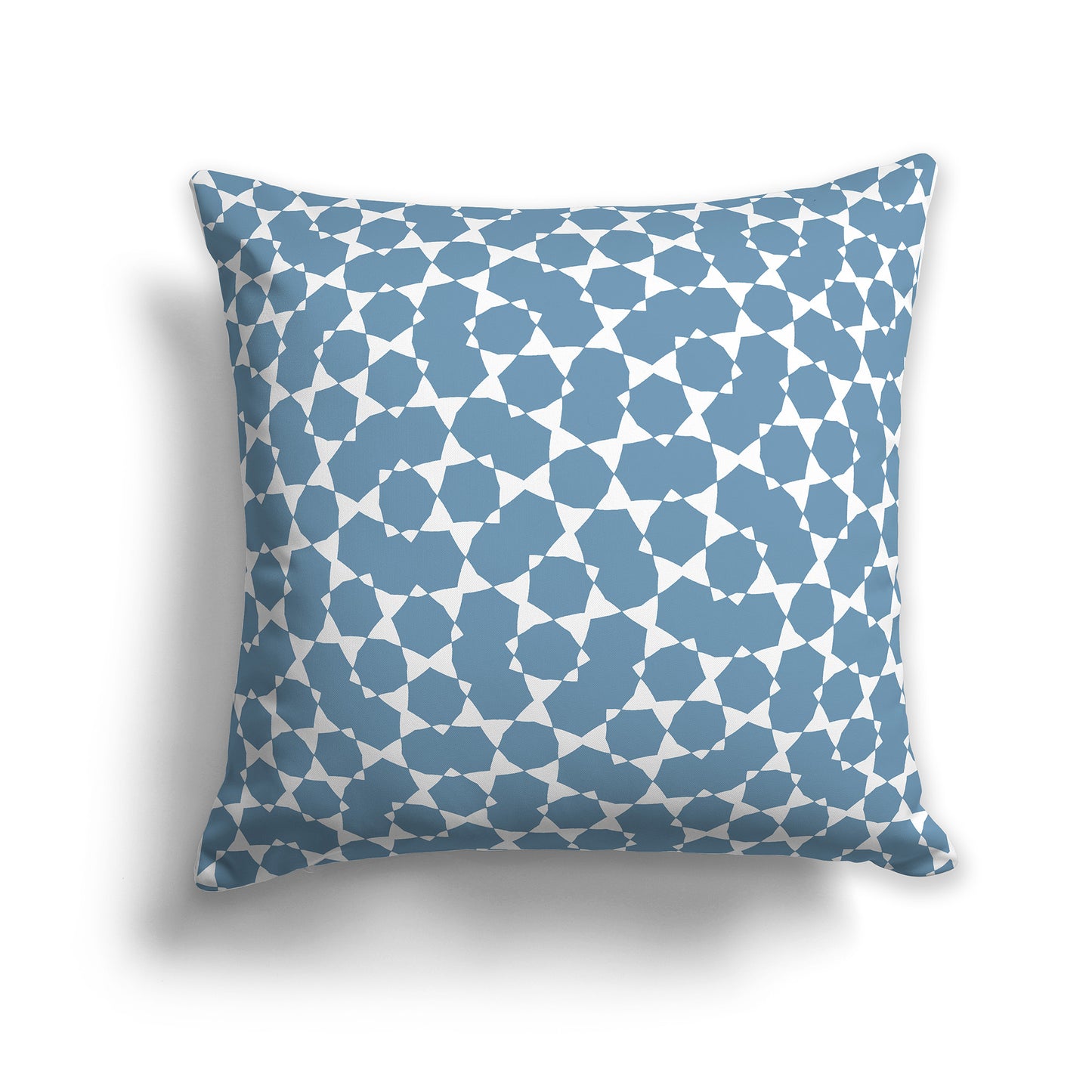 18x18 inch Throw Pillow with White Pattern on Blue