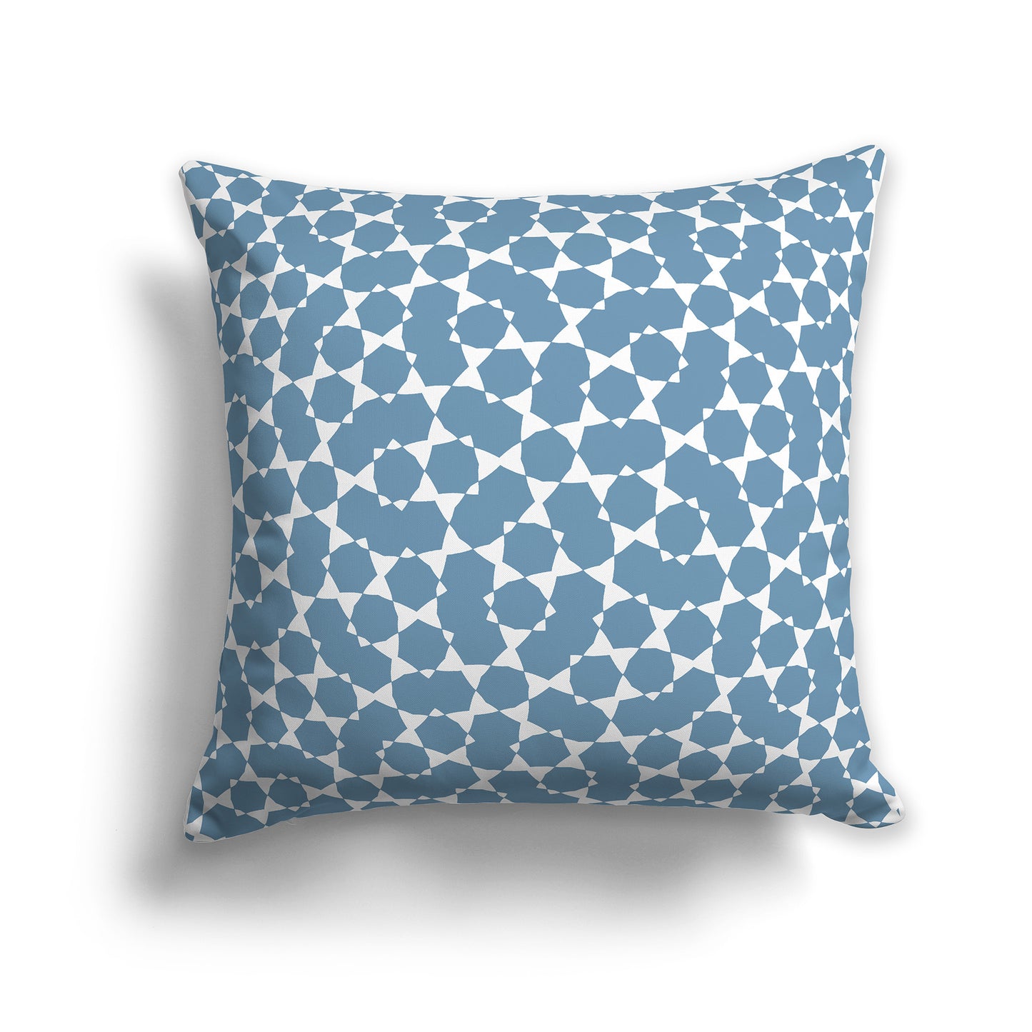 20x20 inch Throw Pillow with White Pattern on Blue