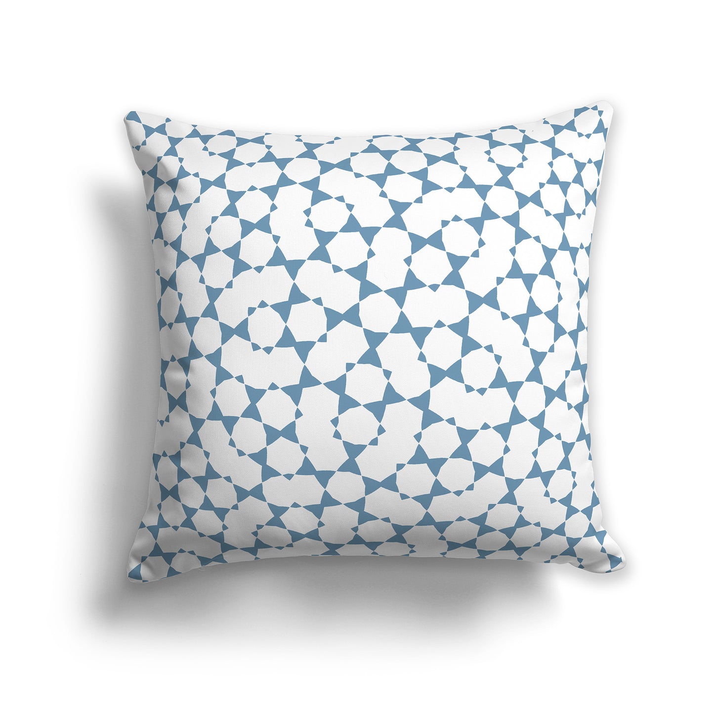 18x18 inch Throw Pillow with Blue Pattern on White