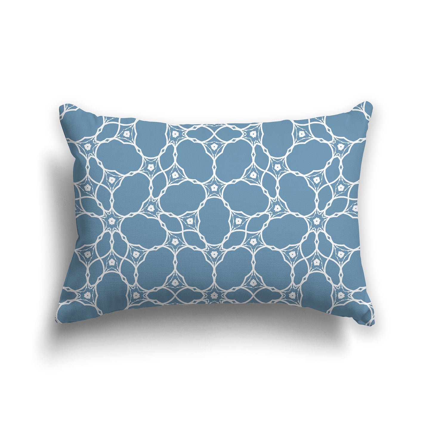 20x14 inch Throw Pillow with White Pattern on Blue