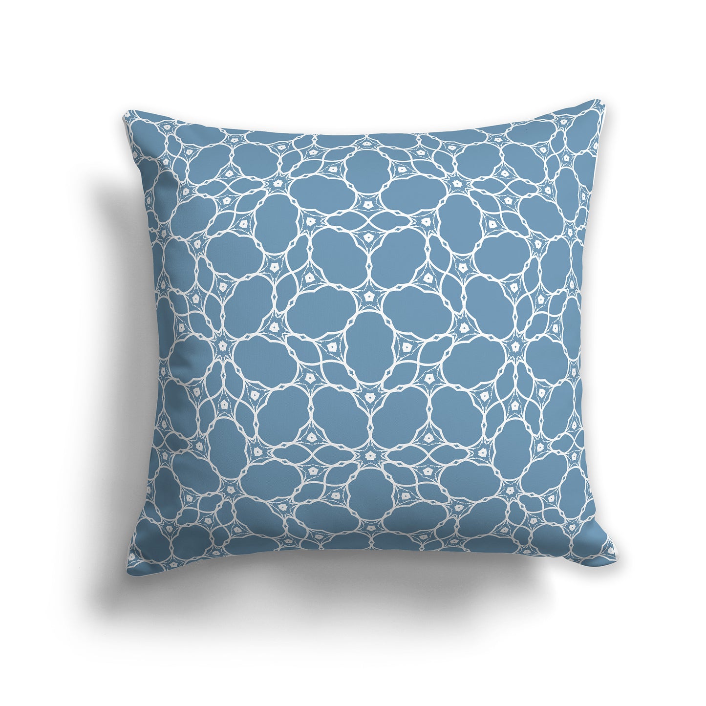 26x26 inch Throw Pillow with White Pattern on Blue