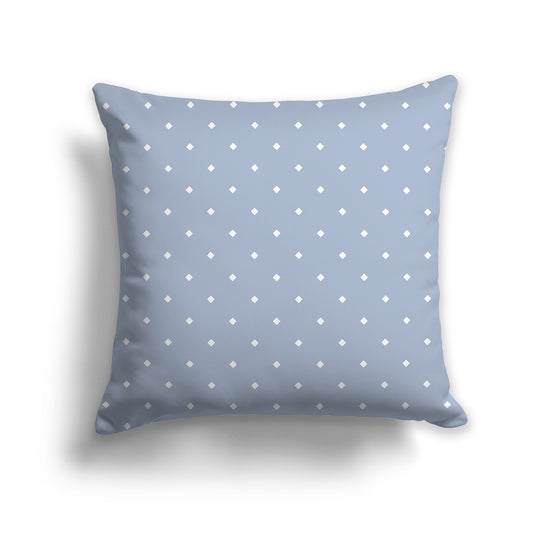 26x26 inch Throw Pillow with White Diamond Pattern on Blue-grey