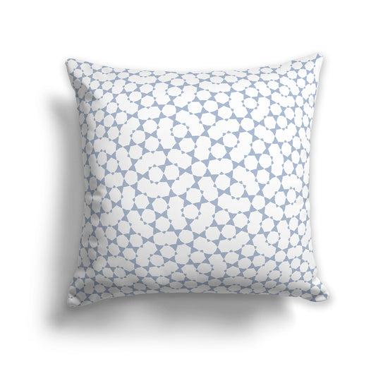 26x26 inch Throw Pillow with Blue-grey Pattern on White