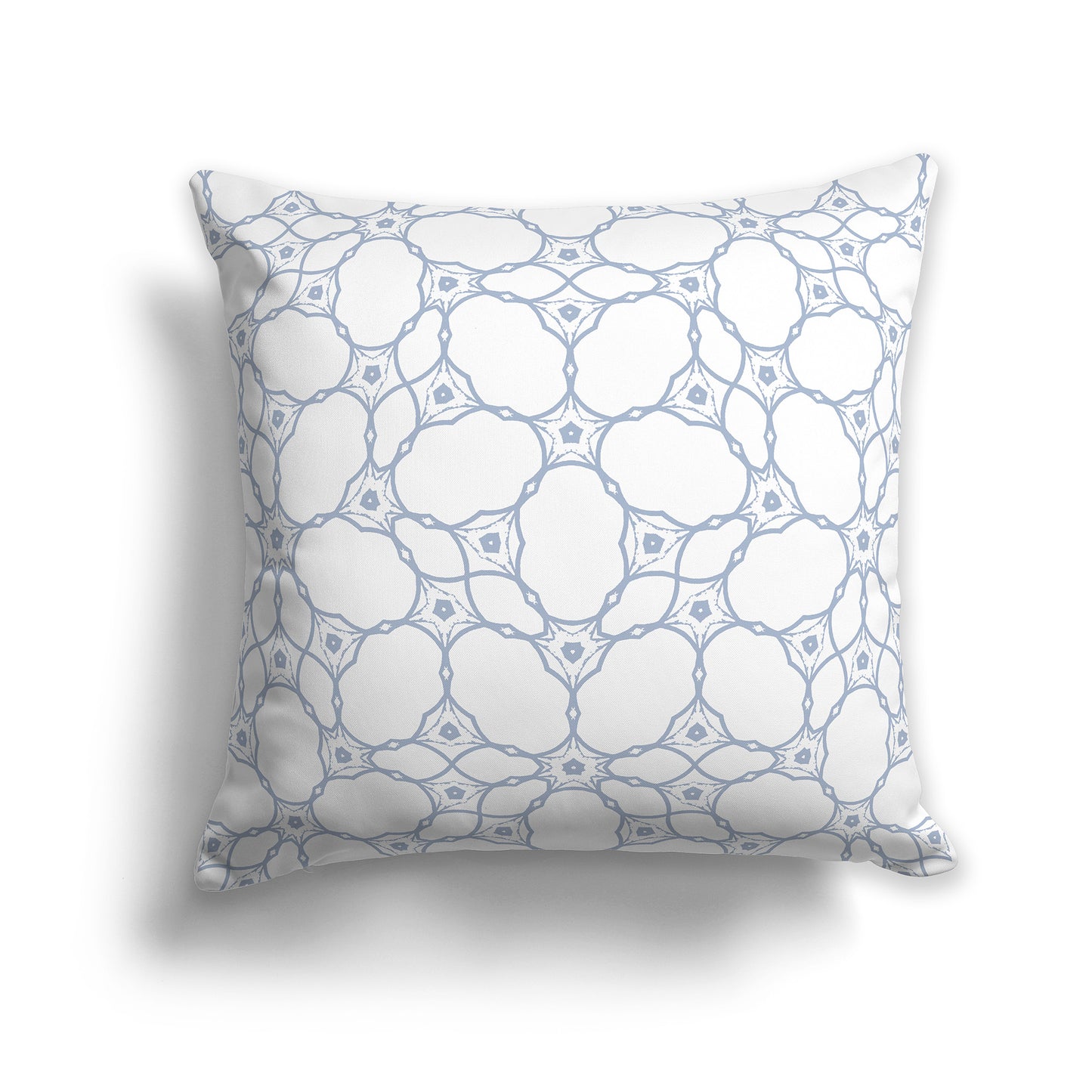 18x18 inch Throw Pillow with Blue-grey Pattern on White